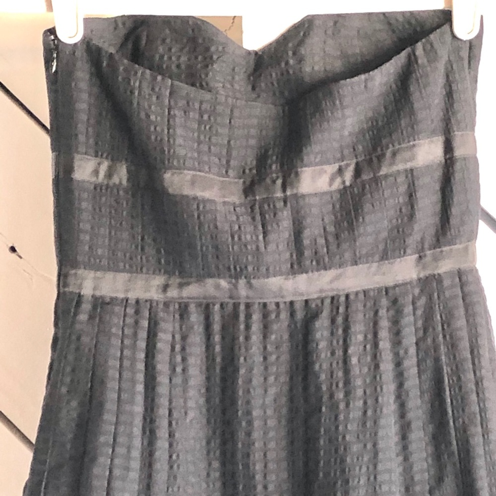 Textured Black Strapless Cocktail Dress - Picture 5 of 10